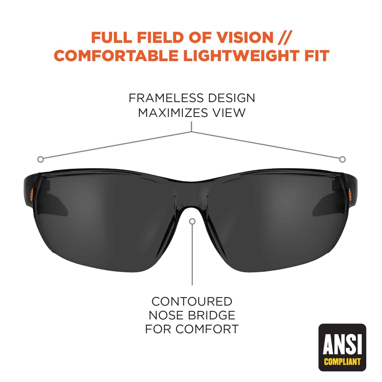 Ergodyne 59230 Skullerz VALI Frameless Safety Glasses // Sunglasses