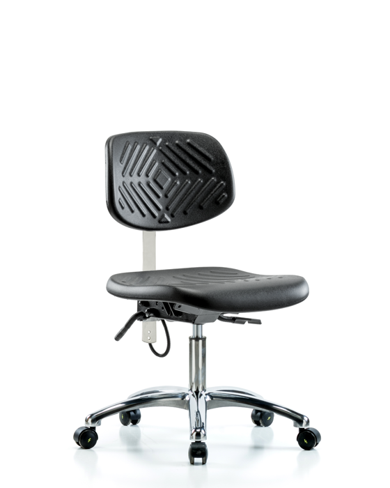Blue Ridge Ergonomics ESD-PDHCH-CR-T0-A0-EC Polyurethane ESD Chair - Desk Height with ESD Casters