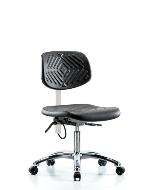 Blue Ridge Ergonomics ESD-PDHCH-CR-T0-A0-EC Polyurethane ESD Chair - Desk Height with ESD Casters