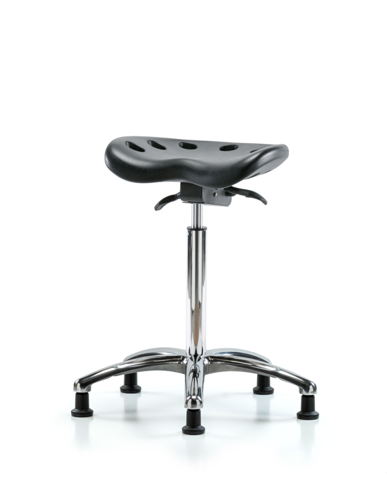 Blue Ridge Ergonomics ESD-PTHBST-CR-NF-EG Polyurethane ESD Tractor Sit-Stand with ESD Stationary Glides in ESD Black Polyurethane