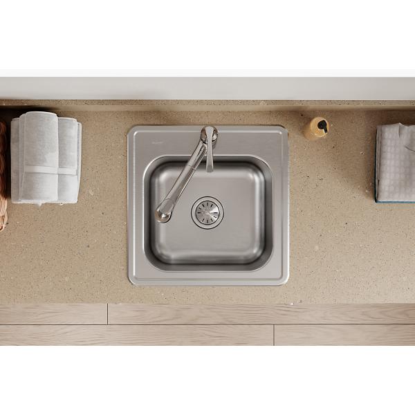 Elkay ESE202010 Celebrity® Stainless Steel 20" x 20" x 10-1/8" Single Bowl Drop-in Laundry Sink