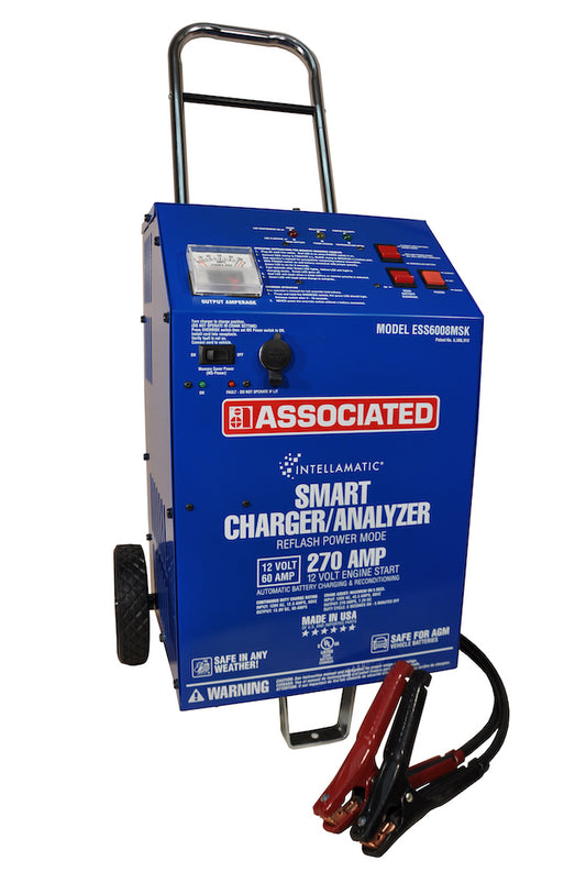 Associated Equipment ESS6008MSK Charger, 12V 60A, Intellamatic, Wheels (Ess) W/15Amp Memory Saver Port + Ms6209-12 +