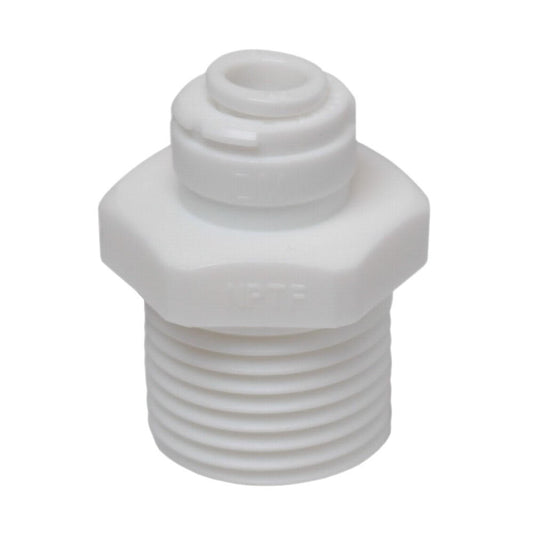 Airgap ET170-001 1/2-inch MIPT x 1/4-inch WHITE PP QUICK CONNECT (PUSH-IN)