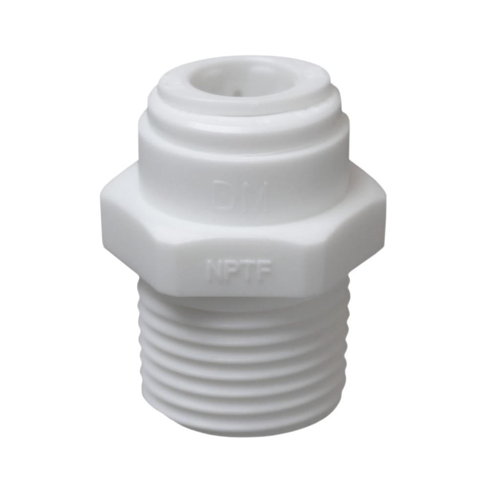 Airgap ET170-002 1/2-inch MIPT x 3/8-inch WHITE PP QUICK CONNECT (PUSH-IN)