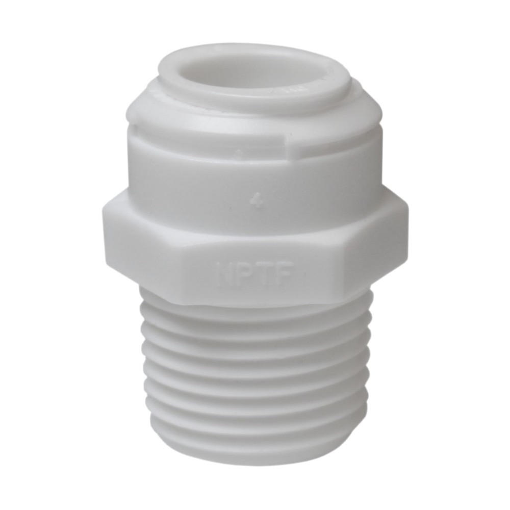 Airgap ET170-003 1/2-inch MIPT x 1/2-inch WHITE PP QUICK CONNECT (PUSH-IN)