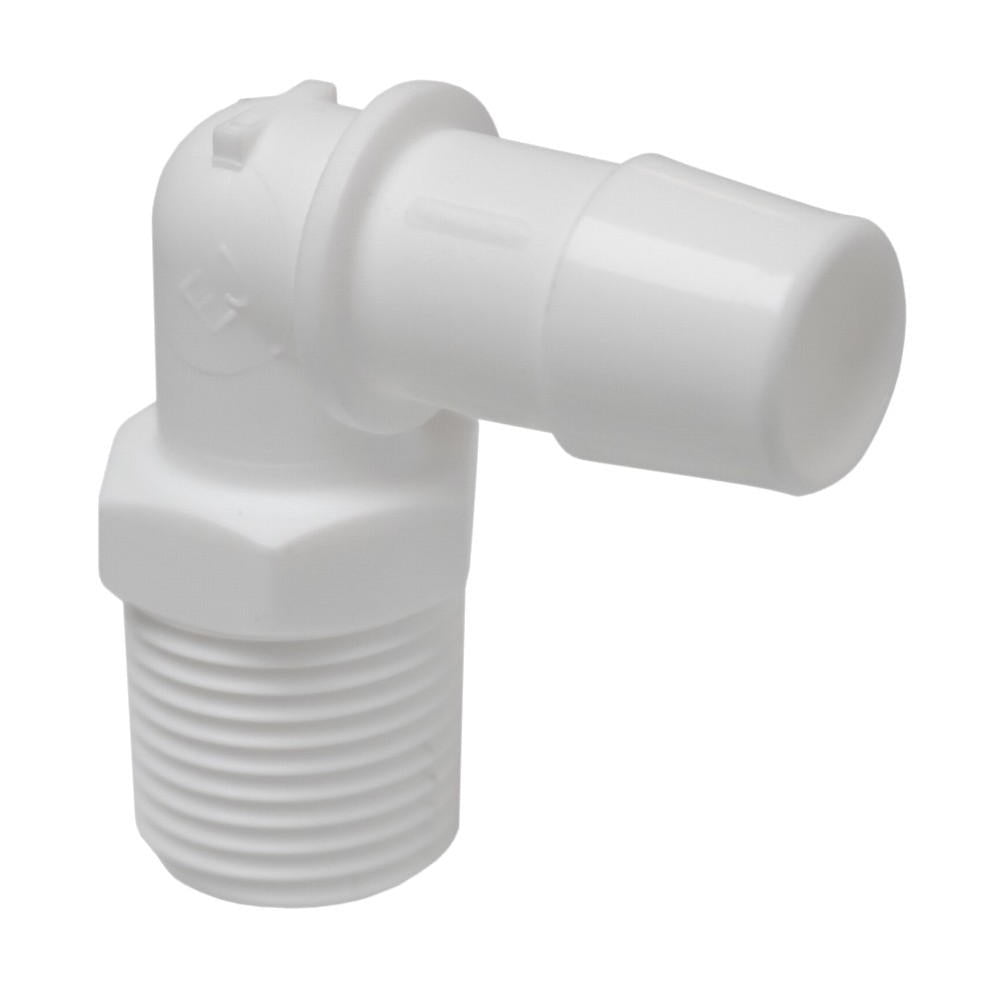 Airgap ET170-008 1/2-inch MIPT x 5/8-inch WHITE PP BARB INSERT 90; ELBOW