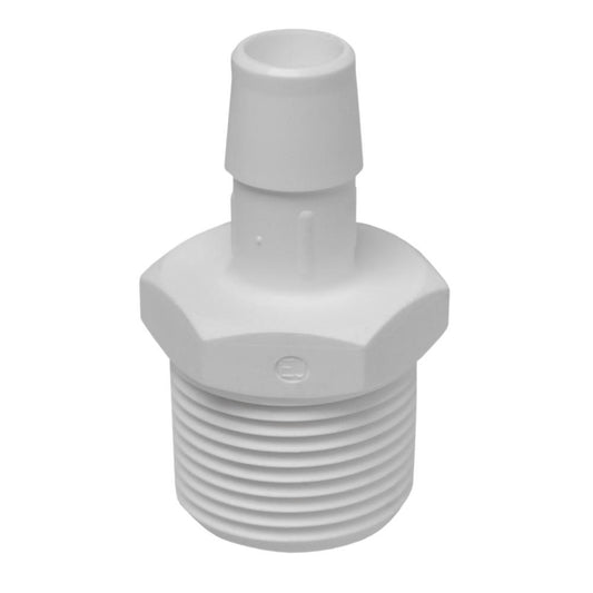 Airgap ET170-009 3/4-inch MIPT x 1/2-inch WHITE PP BARB INSERT STRAIGHT