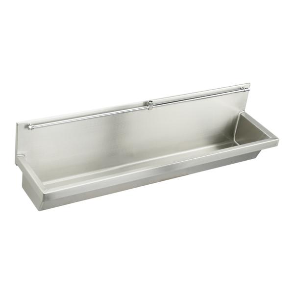 Elkay EU6014C Stainless Steel 60" x 14" x 8" Wall Hung Multiple Station Urinal Kit