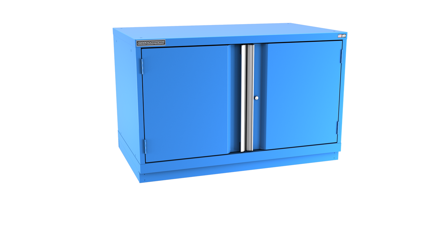 Champion Tool Storage EW1200-2FDIL-FTB-BB 2-Door Standard Depth Modular Cabinet EW1200 | 47"W x 29-7/8"H x 28-1/2"D, Bright Blue