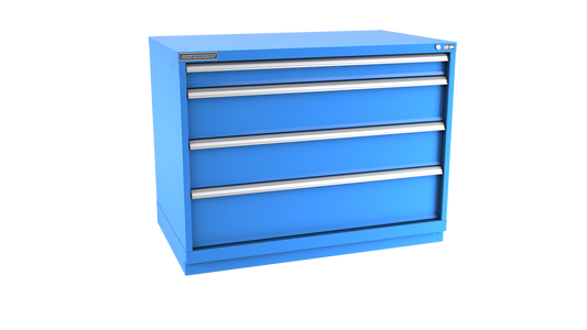 Champion Tool Storage EW1500-0402-ILC-FTB-BB 4-Drawer Standard Depth Modular Cabinet EW0402 | 47"W x 35-7/8"H x 28-1/2"D, Bright Blue