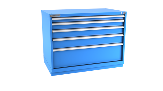 Champion Tool Storage EW1500-0501-ILC-FTB-BB 5-Drawer Standard Depth Modular Cabinet EW0501 | 47"W x 35-7/8"H x 28-1/2"D, Bright Blue