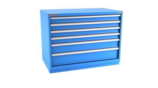 Champion Tool Storage EW1500-0601-ILC-FTB-BB 6-Drawer Standard Depth Modular Cabinet EW0601 | 47"W x 35-7/8"H x 28-1/2"D, Bright Blue
