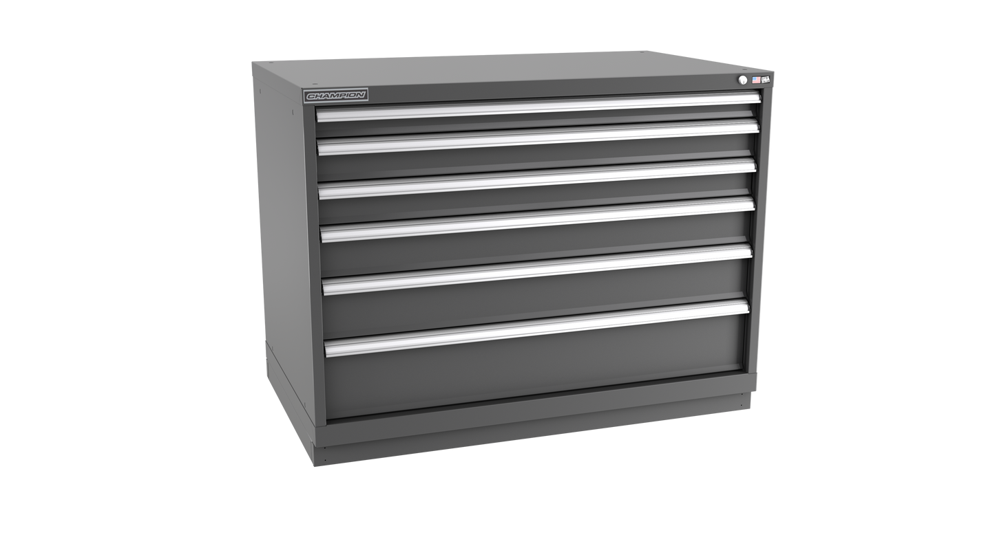 Champion Tool Storage EW1500-0602-ILC-FTB-DG 6-Drawer Standard Depth Modular Cabinet EW0602 | 47"W x 35-7/8"H x 28-1/2"D, Dark Gray
