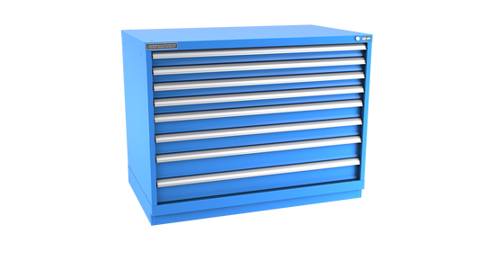 Champion Tool Storage EW1500-0802-ILC-FTB-BB 8-Drawer Standard Depth Modular Cabinet EW0802 | 47"W x 35-7/8"H x 28-1/2"D, Bright Blue