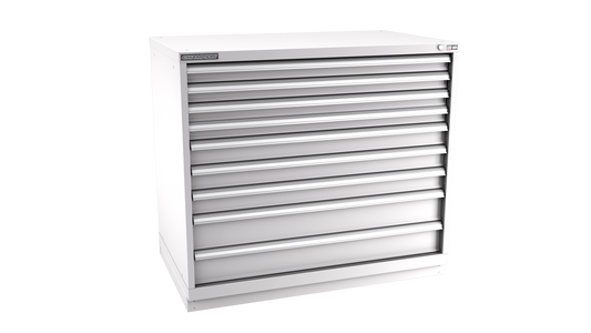 Champion Tool Storage EW1800-0902-ILC-FTB-LG 9-Drawer Standard Depth Modular Cabinet EW0902 | 47"W x 41-3/4"H x 28-1/2"D, Light Gray