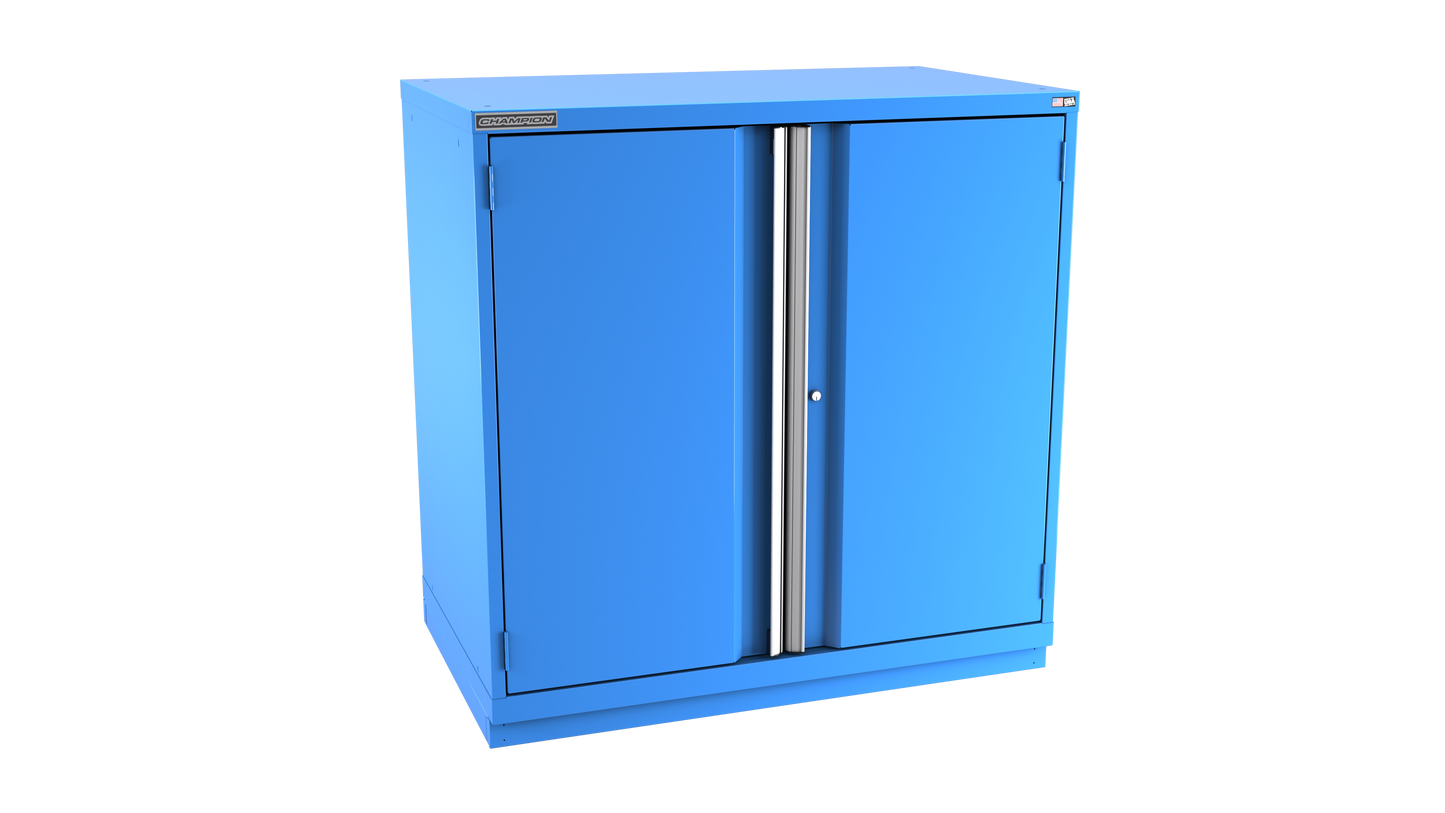 Champion Tool Storage EW2100-2FDIL-FTB-BB 2-Door Standard Depth Modular Cabinet EW2100 | 47"W x 45-1/4"H x 28-1/2"D, Bright Blue