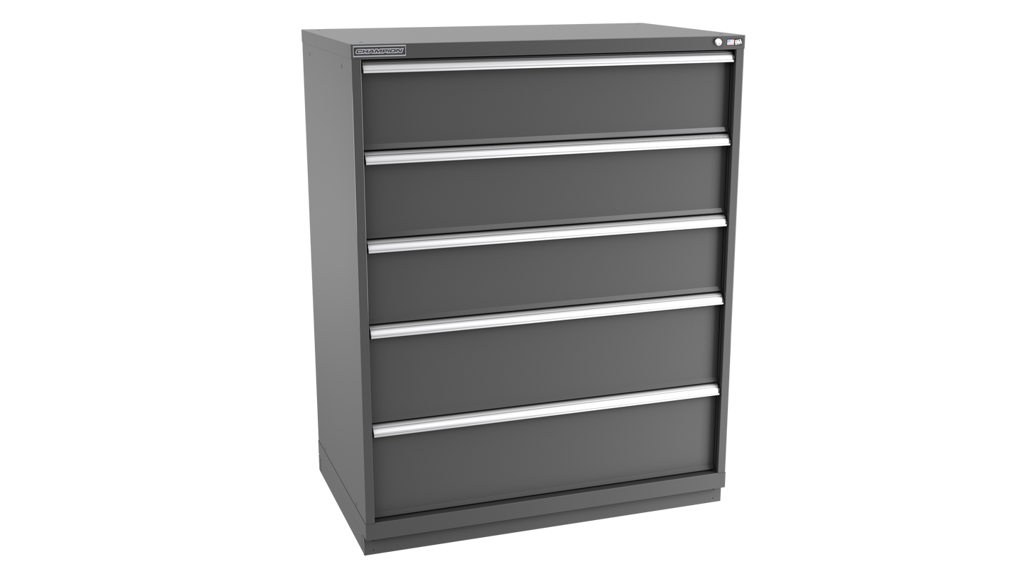 Champion Tool Storage EW2700-0501-ILC-FTB-DG 5-Drawer Standard Depth Modular Cabinet EW0501 | 47"W x 59-1/2"H x 28-1/2"D, Dark Gray