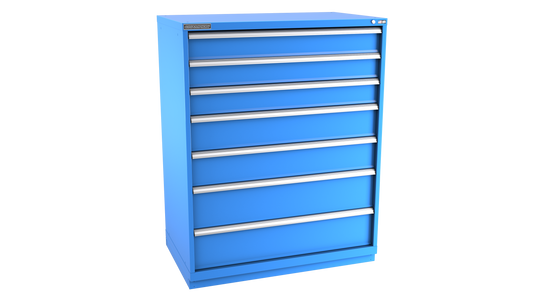 Champion Tool Storage EW2700-0701-ILC-FTB-BB 7-Drawer Standard Depth Modular Cabinet EW0701 | 47"W x 59-1/2"H x 28-1/2"D, Bright Blue