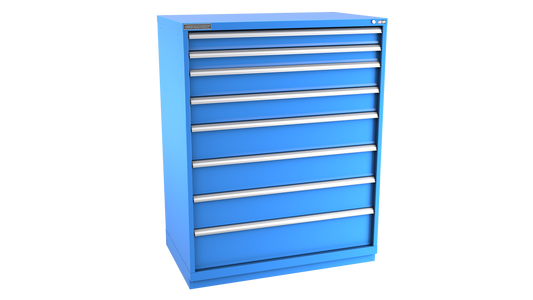 Champion Tool Storage EW2700-0801-ILC-FTB-BB 8-Drawer Standard Depth Modular Cabinet EW0801 | 47"W x 59-1/2"H x 28-1/2"D, Bright Blue