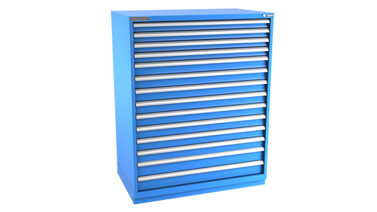 Champion Tool Storage EW2700-1401-ILC-FTB-BB 14-Drawer Standard Depth Modular Cabinet EW1401 | 47"W x 59-1/2"H x 28-1/2"D, Bright Blue