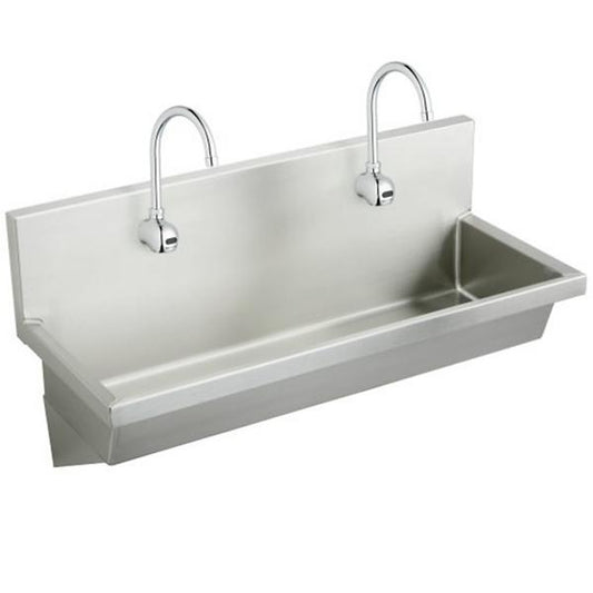 Elkay EWMA4820SACTMC Stainless Steel 48" x 20" x 8" Wall Hung Multiple Station Hand Wash Sink Kit