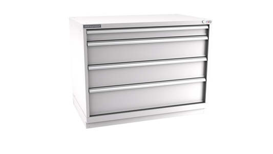 Champion Tool Storage EWS1500-0402-ILC-FTB-LG 4-Drawer Shallow Depth Modular Cabinet EWS0402 | 47"W x 35-7/8"H x 22-1/2"D, Light Gray