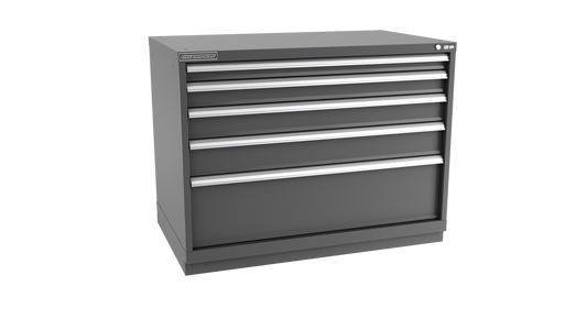 Champion Tool Storage EWS1500-0501-ILC-FTB-DG 5-Drawer Shallow Depth Modular Cabinet EWS0501 | 47"W x 35-7/8"H x 22-1/2"D, Dark Gray