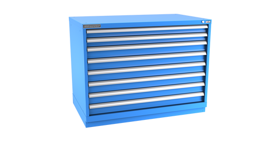 Champion Tool Storage EWS1500-0801-ILC-FTB-BB 8-Drawer Shallow Depth Modular Cabinet EWS0801 | 47"W x 35-7/8"H x 22-1/2"D, Bright Blue