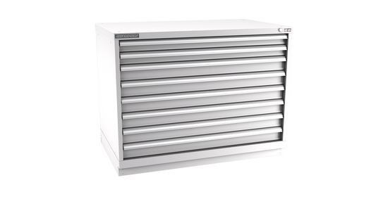 Champion Tool Storage EWS1500-0801-ILC-FTB-LG 8-Drawer Shallow Depth Modular Cabinet EWS0801 | 47"W x 35-7/8"H x 22-1/2"D, Light Gray