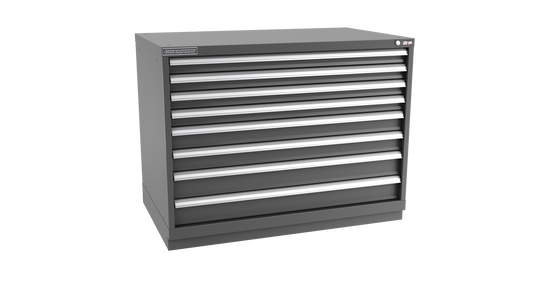 Champion Tool Storage EWS1500-0802-ILC-FTB-DG 8-Drawer Shallow Depth Modular Cabinet EWS0802 | 47"W x 35-7/8"H x 22-1/2"D, Dark Gray