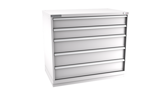 Champion Tool Storage EWS1800-0501-ILC-FTB-LG 5-Drawer Shallow Depth Modular Cabinet EWS0501 | 47"W x 41-3/4"H x 22-1/2"D, Light Gray