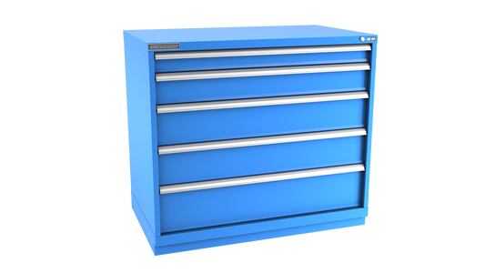 Champion Tool Storage EWS1800-0502-ILC-FTB-BB 5-Drawer Shallow Depth Modular Cabinet EWS0502 | 47"W x 41-3/4"H x 22-1/2"D, Bright Blue