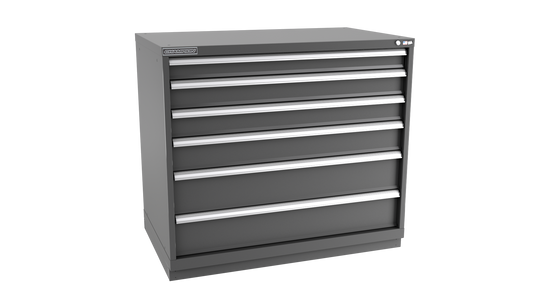 Champion Tool Storage EWS1800-0601-ILC-FTB-DG 6-Drawer Shallow Depth Modular Cabinet EWS0601 | 47"W x 41-3/4"H x 22-1/2"D, Dark Gray