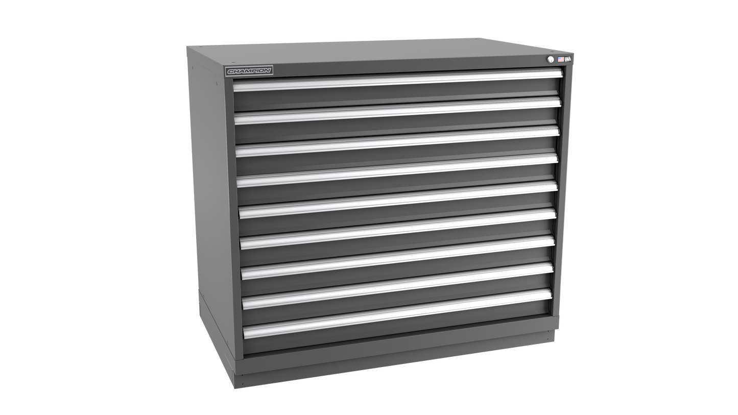 Champion Tool Storage EWS1800-0901-ILC-FTB-DG 9-Drawer Shallow Depth Modular Cabinet EWS0901 | 47"W x 41-3/4"H x 22-1/2"D, Dark Gray