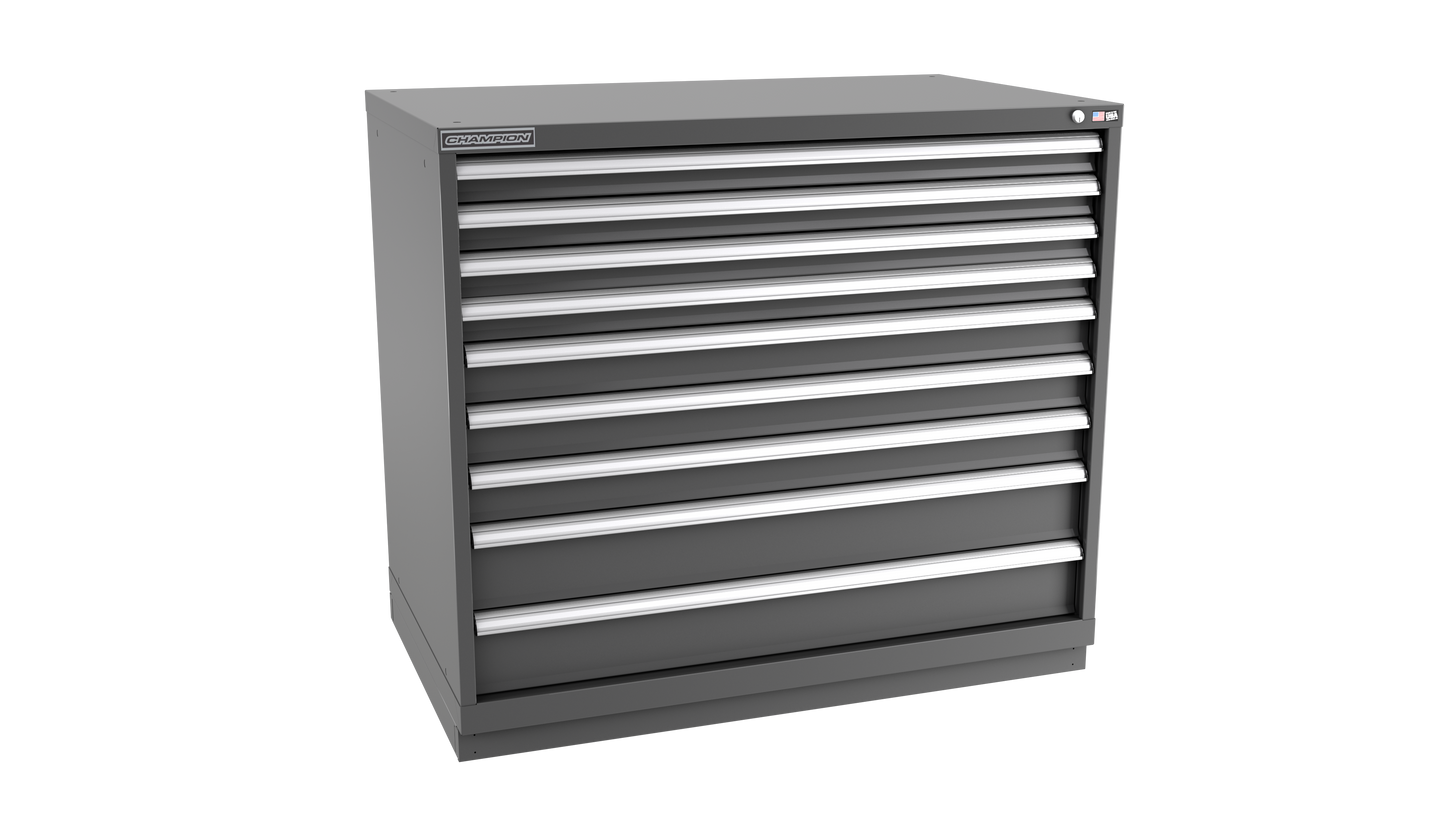 Champion Tool Storage EWS1800-0902-ILC-FTB-DG 9-Drawer Shallow Depth Modular Cabinet EWS0902 | 47"W x 41-3/4"H x 22-1/2"D, Dark Gray