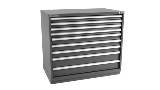 Champion Tool Storage EWS1800-0902-ILC-FTB-DG 9-Drawer Shallow Depth Modular Cabinet EWS0902 | 47"W x 41-3/4"H x 22-1/2"D, Dark Gray
