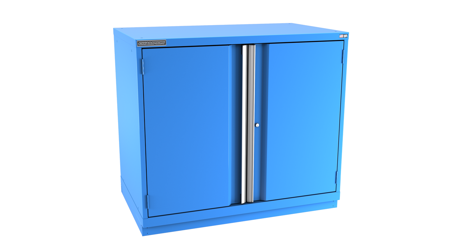 Champion Tool Storage EWS1800-2FDIL-FTB-BB 2-Door Shallow Depth Modular Cabinet EWS1800 | 47"W x 41-3/4"H x 22-1/2"D, Bright Blue