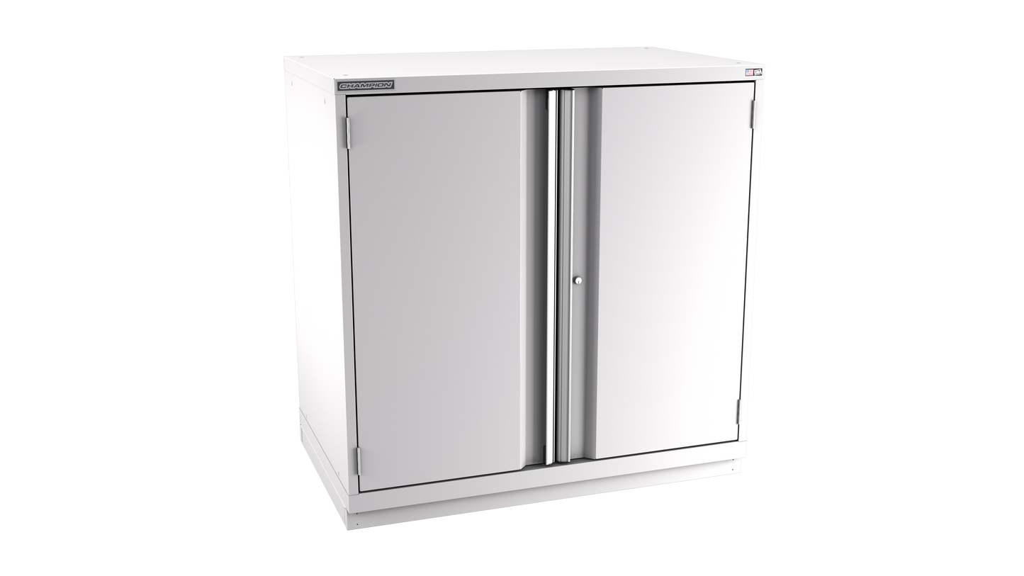 Champion Tool Storage EWS2100-2FDIL-FTB-LG 2-Door Shallow Depth Modular Cabinet EWS2100 | 47"W x 45-1/4"H x 22-1/2"D, Light Gray