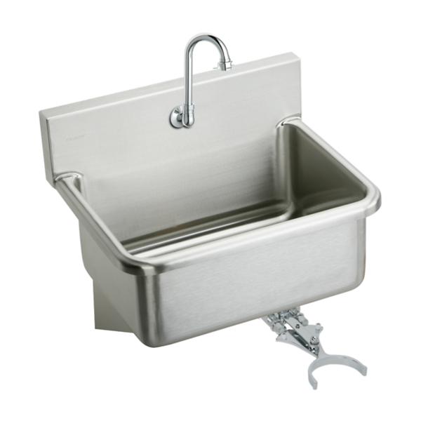 Elkay EWS2520KC Stainless Steel 25" x 19.5" x 10-1/2" Wall Hung Single Bowl Hand Wash Sink Kit