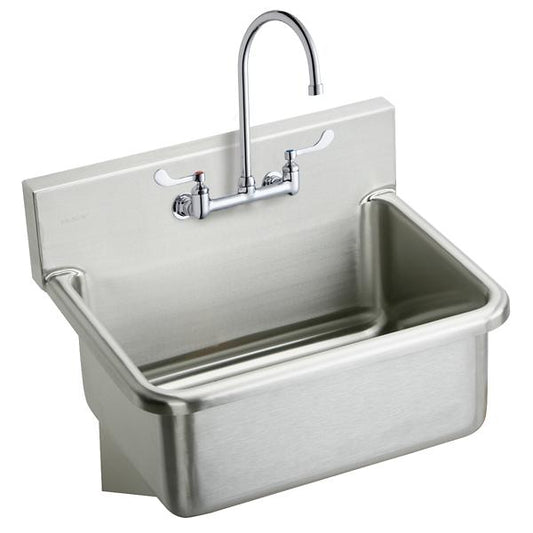 Elkay EWS2520W4C Stainless Steel 25" x 19.5" x 10-1/2" Wall Hung Single Bowl Hand Wash Sink Kit