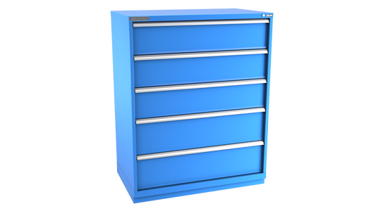 Champion Tool Storage EWS2700-0501-ILC-FTB-BB 5-Drawer Shallow Depth Modular Cabinet EWS0501 | 47"W x 59-1/2"H x 22-1/2"D, Bright Blue