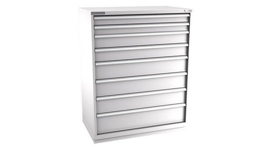 Champion Tool Storage EWS2700-0801-ILC-FTB-LG 8-Drawer Shallow Depth Modular Cabinet EWS0801 | 47"W x 59-1/2"H x 22-1/2"D, Light Gray