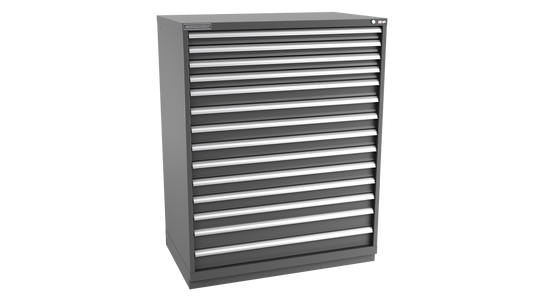 Champion Tool Storage EWS2700-1401-ILC-FTB-DG 14-Drawer Shallow Depth Modular Cabinet EWS1401 | 47"W x 59-1/2"H x 22-1/2"D, Dark Gray
