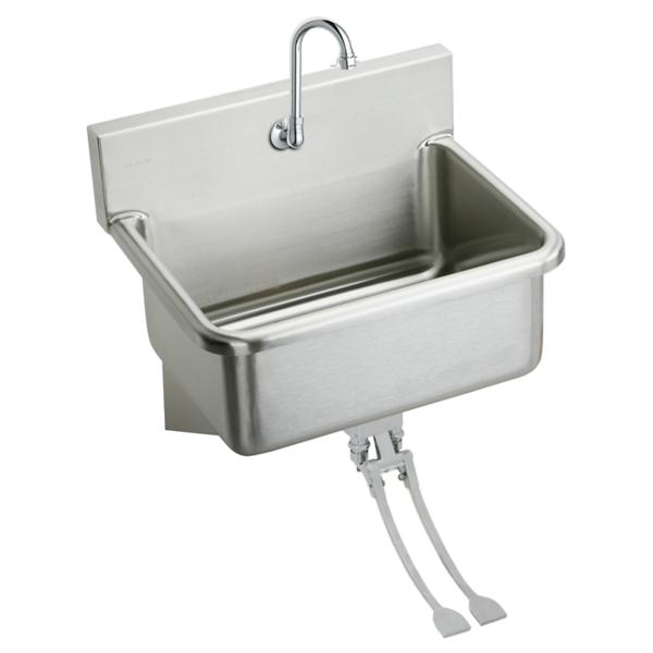 Elkay EWS3120FC Stainless Steel 31" x 19.5" x 10-1/2" Wall Hung Single Bowl Hand Wash Sink Kit
