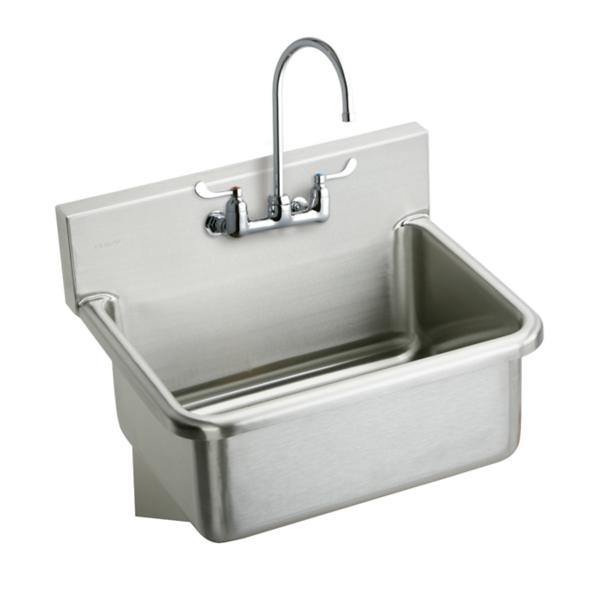 Elkay EWS3120W4C Stainless Steel 31" x 19.5" x 10-1/2" Wall Hung Single Bowl Hand Wash Sink Kit