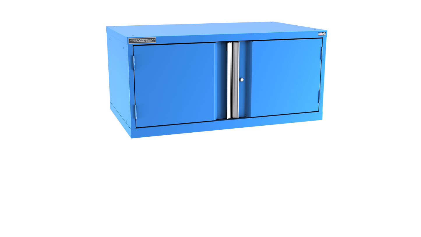Champion Tool Storage EWS900-2FDIL-BB 2-Door Shallow Depth Modular Cabinet EWS900 | 47"W x 21-5/8"H x 22-1/2"D, Bright Blue