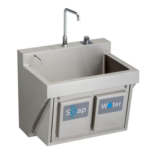 Elkay EWSF13026KWSC Stainless Steel 30" x 23" x 26" Wall Hung Single Bowl Surgeon Scrub Sink Kit