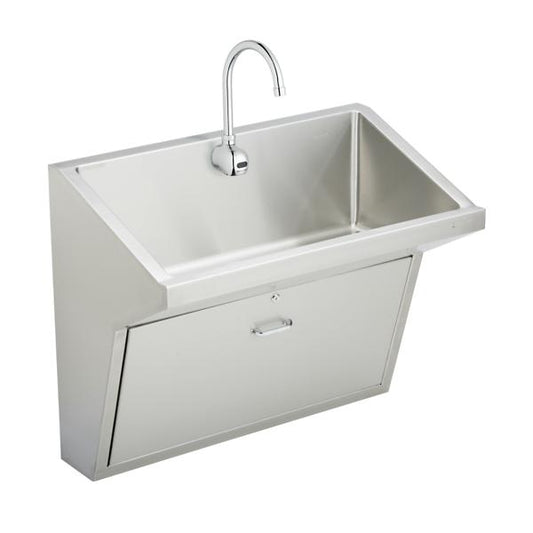 Elkay EWSFAD13620SACC Stainless Steel 33" x 16-13/16" x 30" Wall Hung Single Station Surgeon Scrub Sink Kit