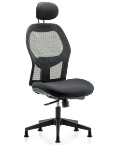 Blue Ridge Ergonomics EXE-MDHCH-RG-H1-A0-RG Executive Windrowe Mesh Back Chair with Head Rest & Stationary Glides