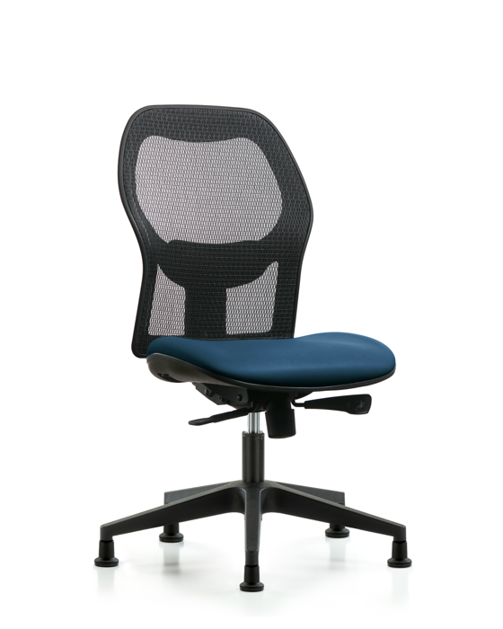 Blue Ridge Ergonomics EXE-VMDHCH-RG-H0-A0-RG-8801 Executive Windova Mesh Back Chair with Marine Blue Supernova™ Seat and Stationary Glides